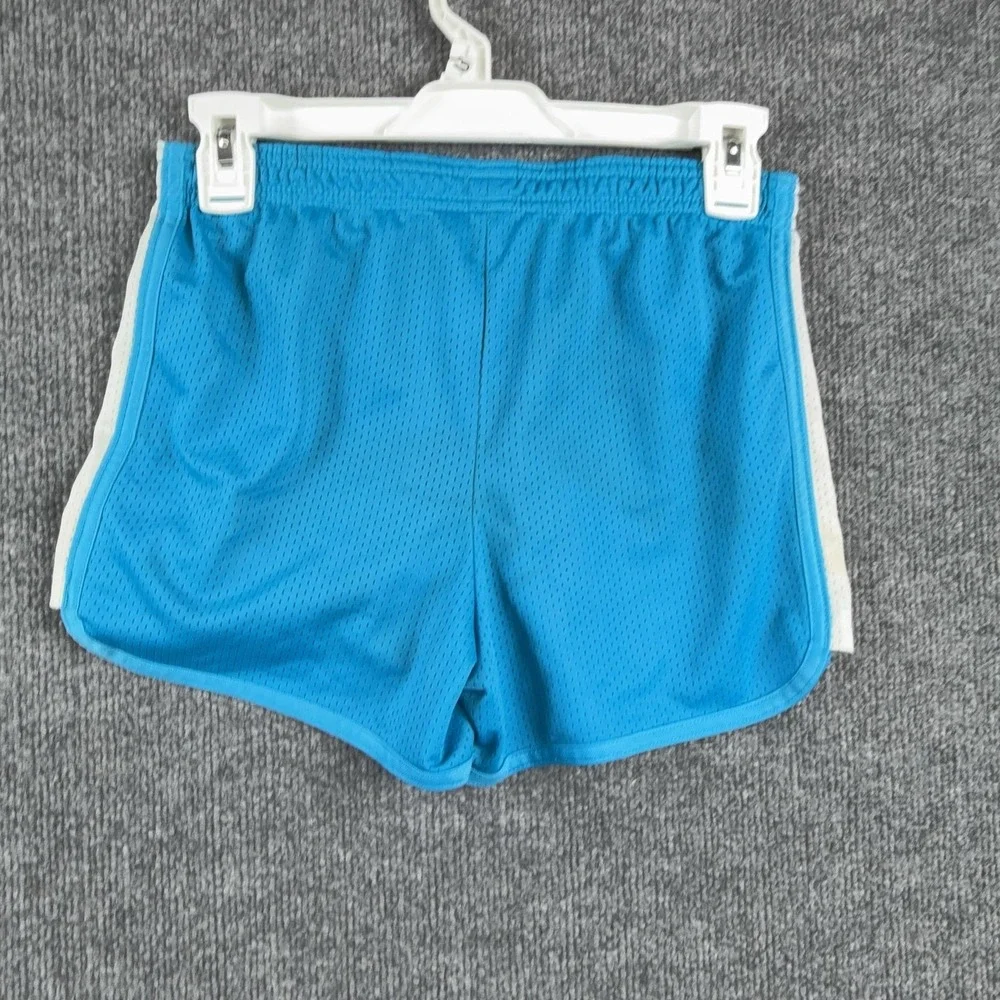 Justice Shorts Girls 16 Blue Mesh Athletic Running Elastic Waist Activewear